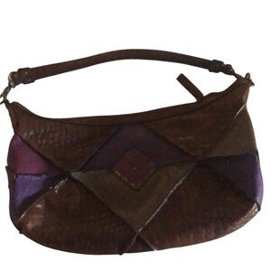 Woman’s Jessica Simpson spring  boho leather Y2k abstract hand bag purse